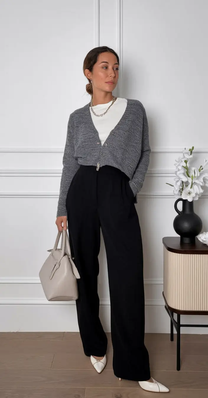 fall business casual outfits 2025 Muted Grays with Maximum Polish
