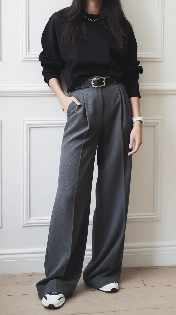 fall business casual outfits no jeans Relaxed Elegance with Structured Edges