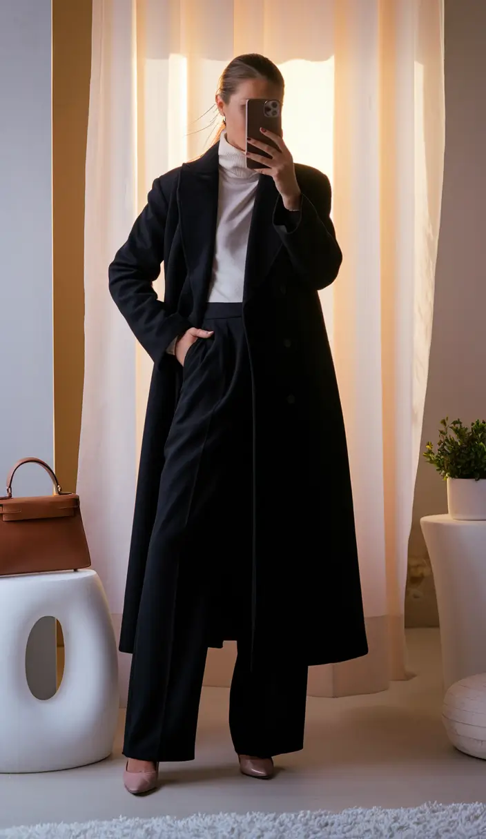 fall old money outfits aesthetic the-classic-blackout-look