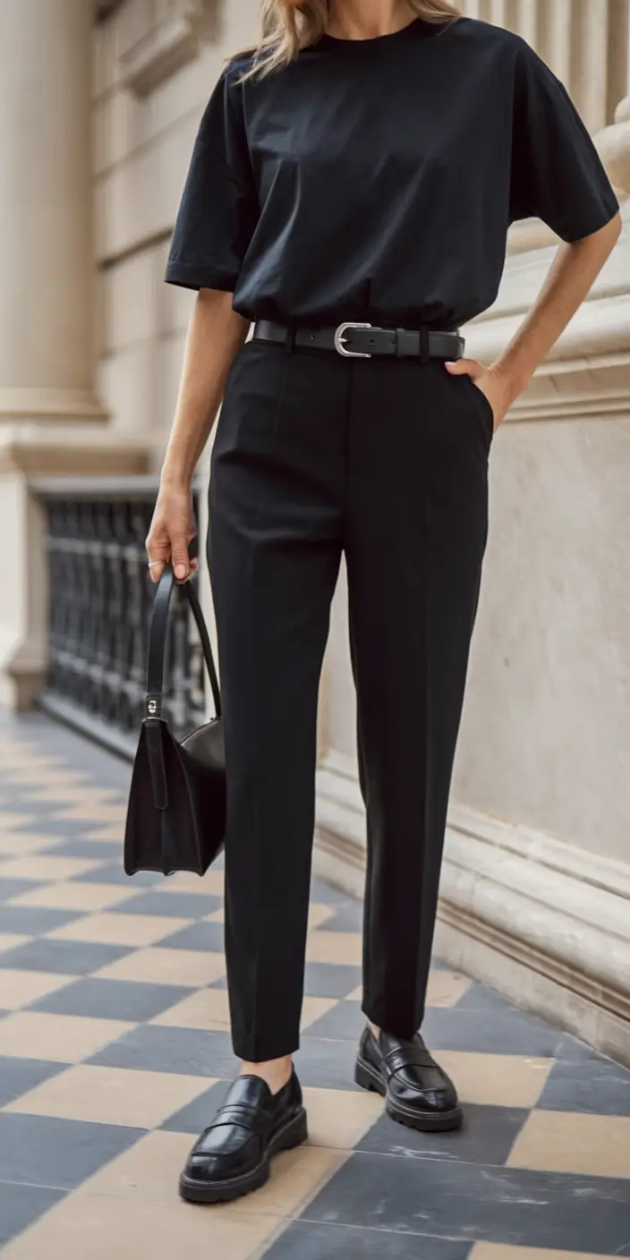 fall old money outfits aesthetic All-Black with Polished Menswear Vibes