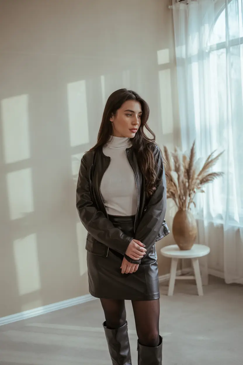 2025 trends Monochrome Leather Crush
