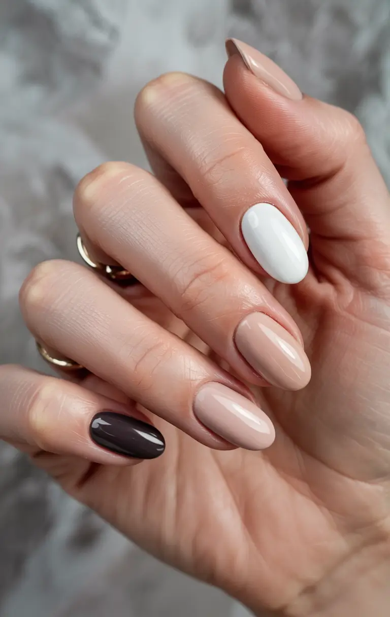 fall color nails 2025 Neutral Mix & Match