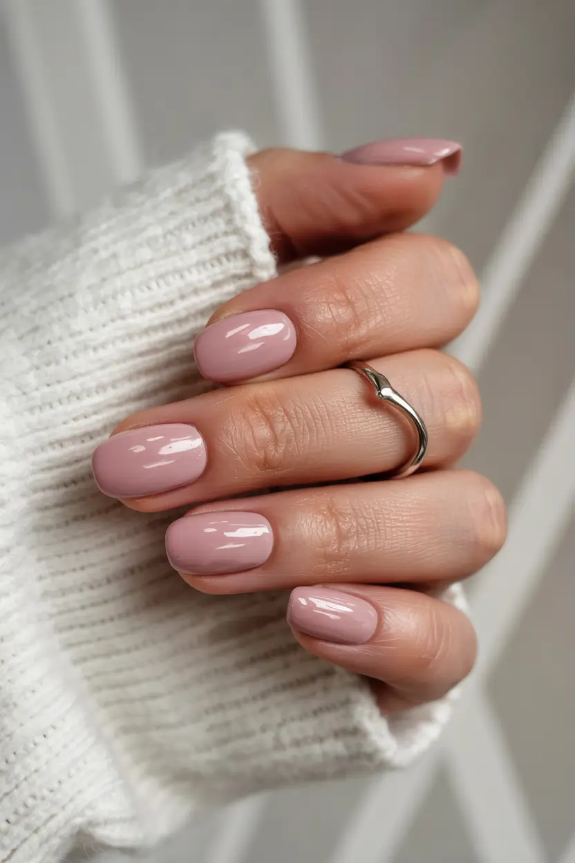 fall color nails 2025 Classic Blush Gloss