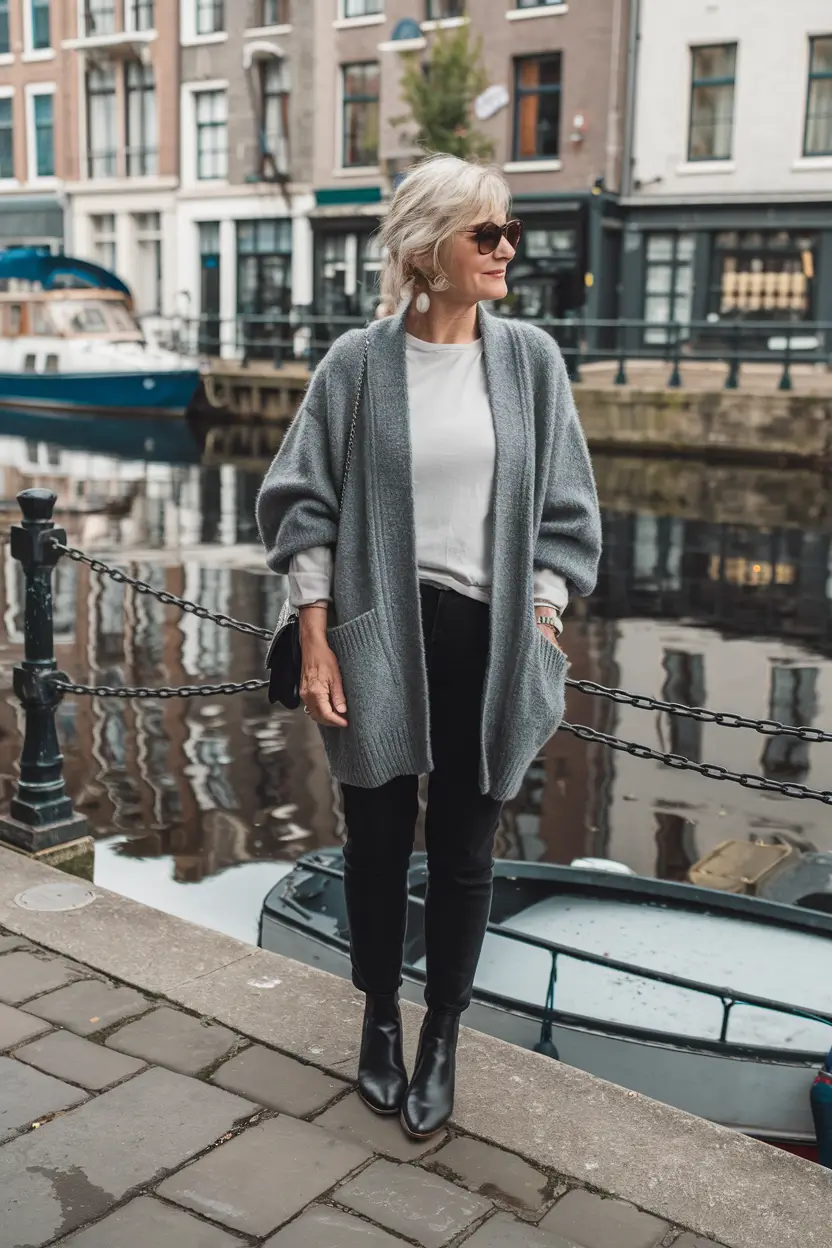 cute fall outfits for women Cozy Street Style in Charcoal