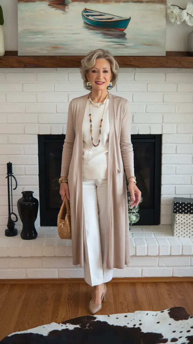 cute fall outfits for women classy Elegant Longline Neutrals