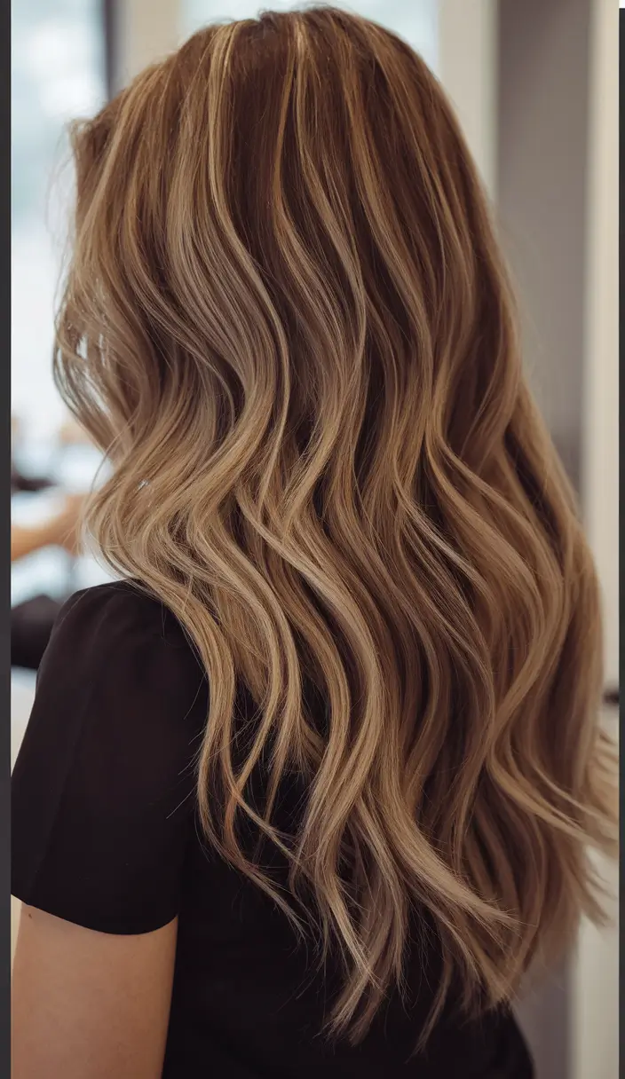 fall brown hair color toffee-swirl-balayage-waves