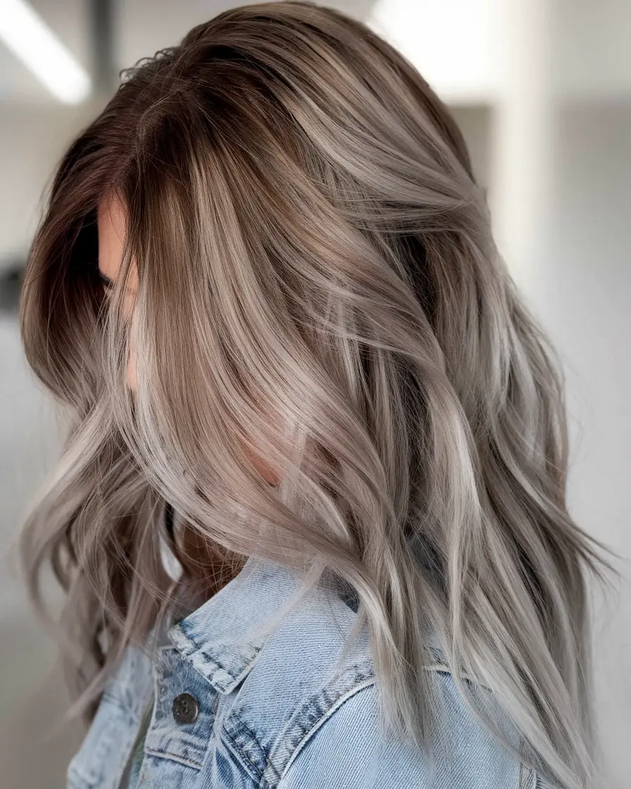 fall brown hair color silver-smoke-ash-brown-blend