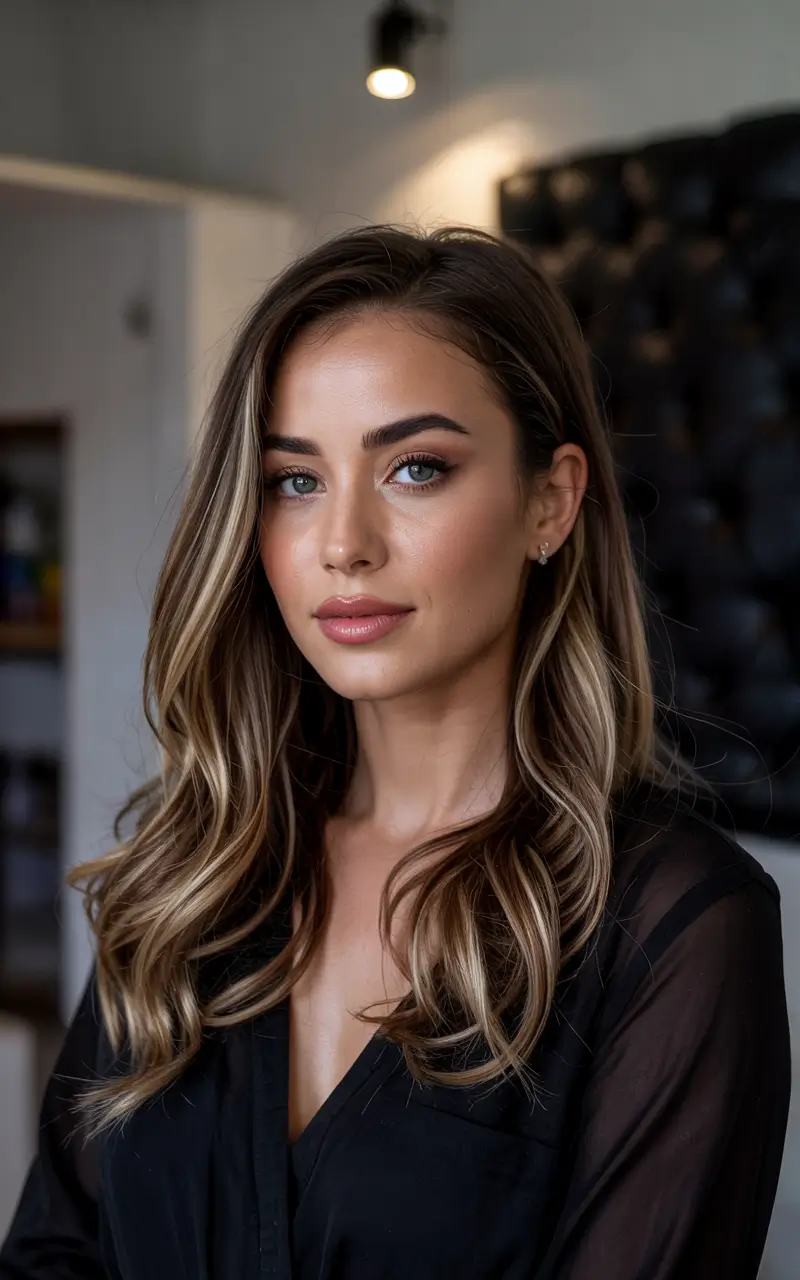 fall brown hair color brunettes medium Bronzed Mocha with Classic Glam Waves