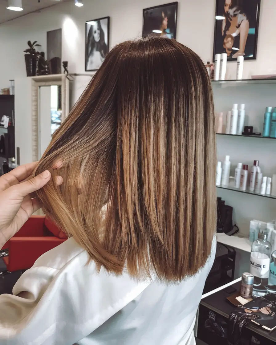 fall brown hair color caramel-melt-straight-lob