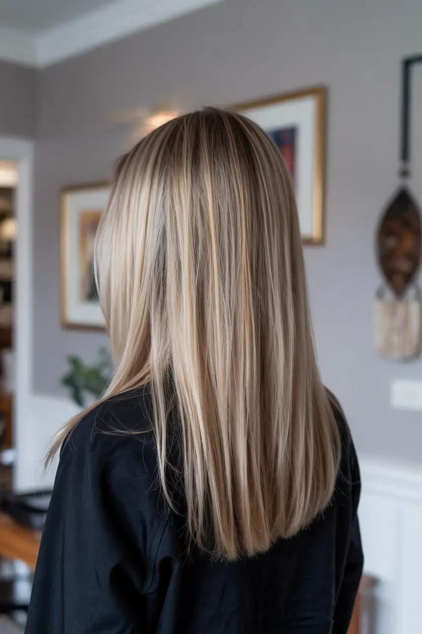 fall hair color for blondes straight Long and Sleek Sandy Beige Blend