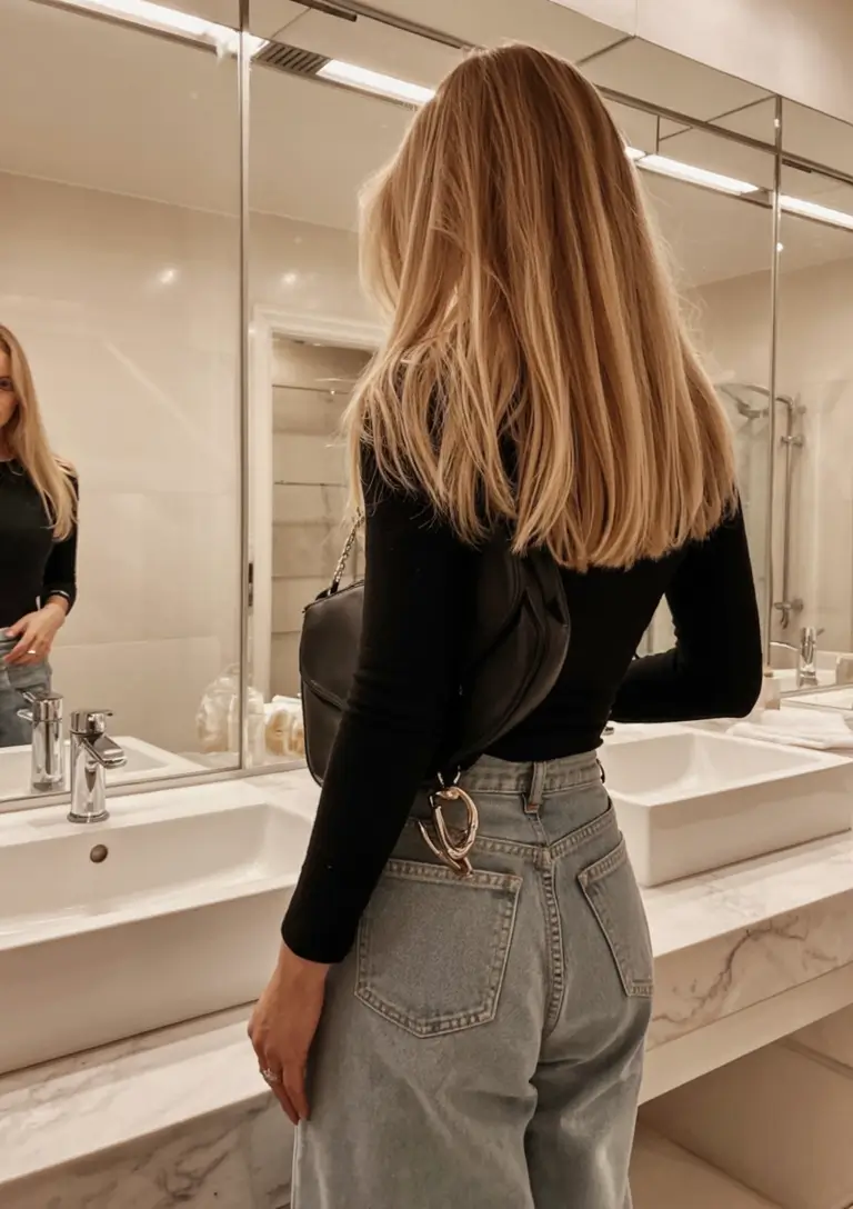 fall hair color for blondes straight Golden Straight Layers with Effortless Ends