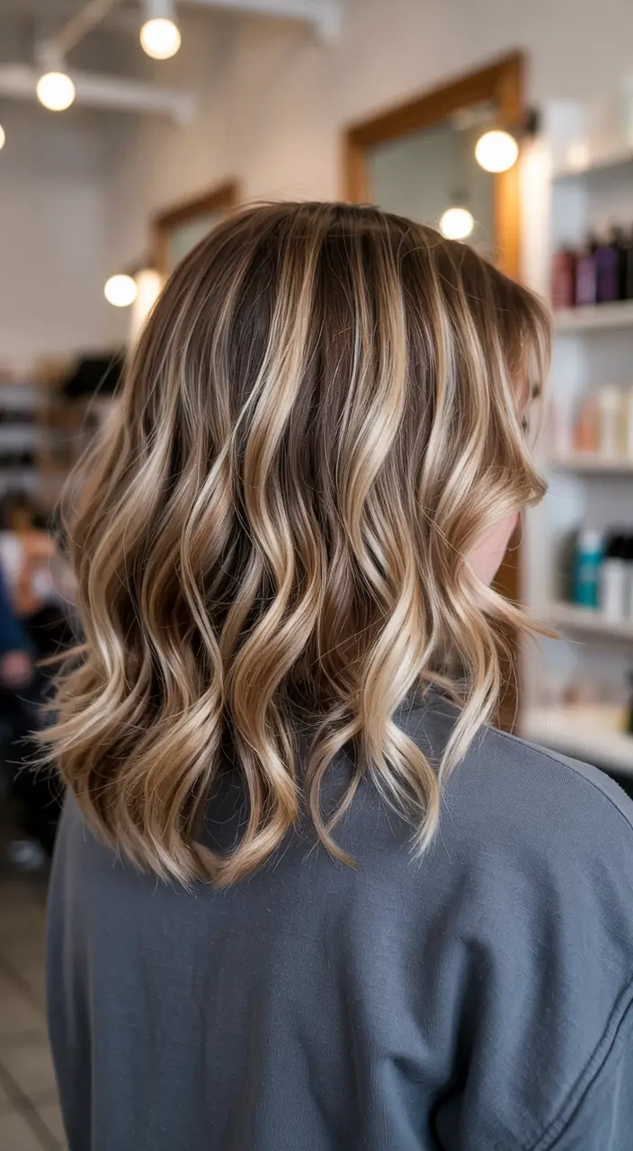 fall hair color for blondes balayage Curly Buttery Blonde with Contrast Highlights