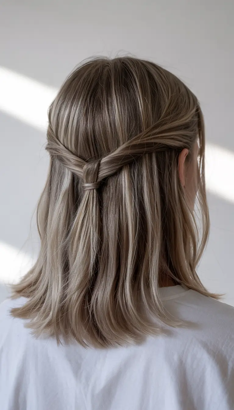 fall hair color for blondes ash half up twist