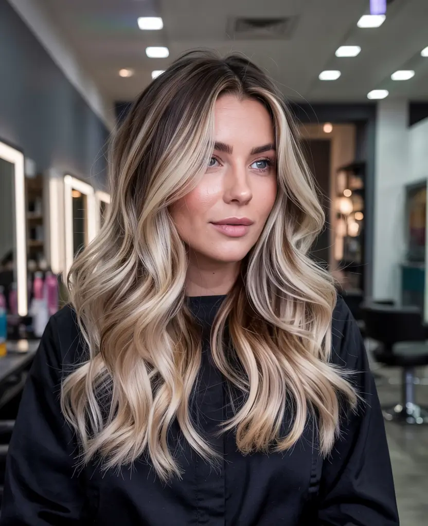 fall hair color for blondes balayage bold waves lowlights