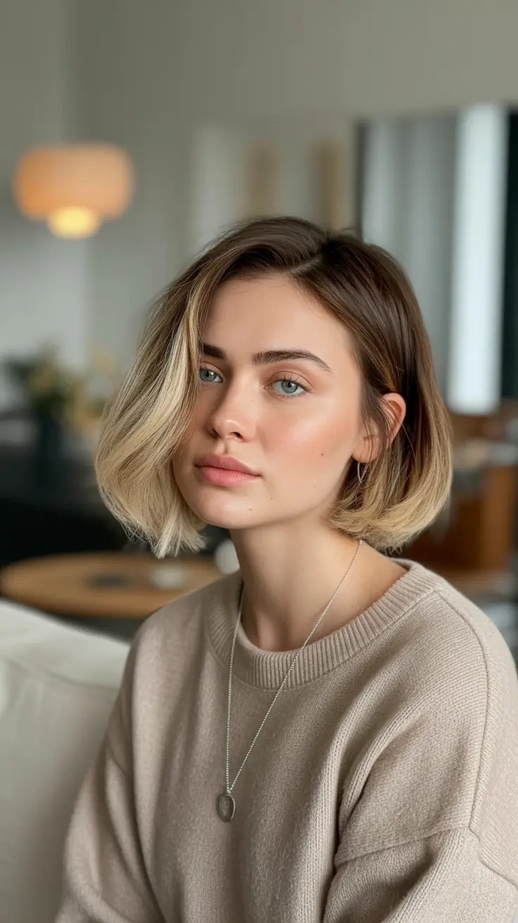 fall-bob-haircut-Modern-Chic-Bob-With-Contrast-Blonde