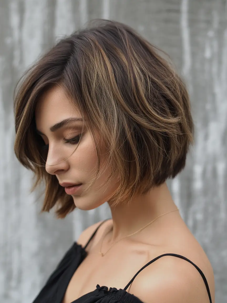 fall-bob-haircut-Undone-Volume-With-Caramel-Layering