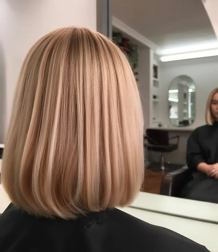 fall-bob-haircut-sleek-honey-blonde-gloss-finish