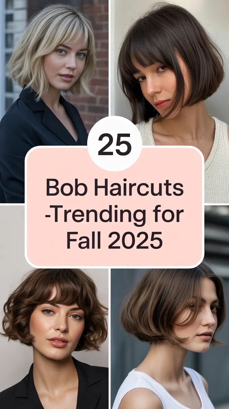 Bob Haircuts — Trending for Fall 2025: Fresh Cuts, Cozy Vibes, and Rich Autumn Colors