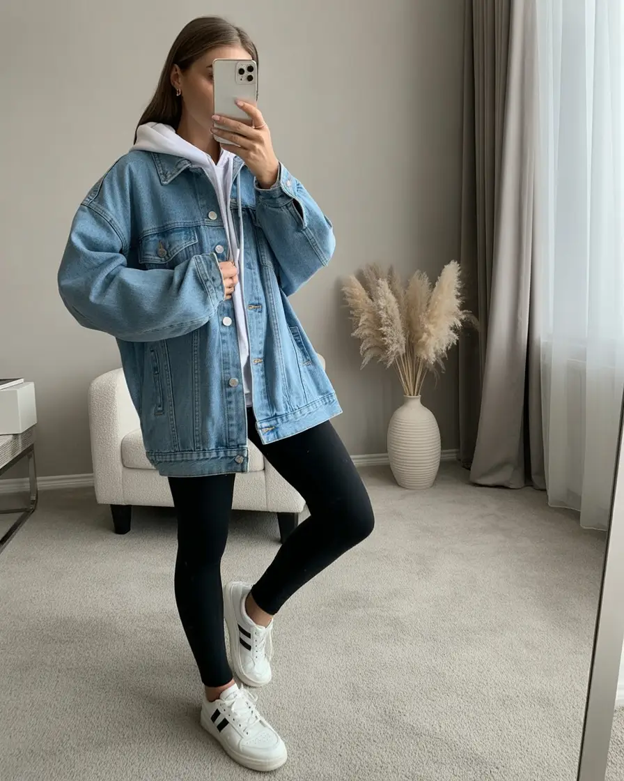 mom outfits for fall 2025 Oversized Denim & Hoodie Vibes