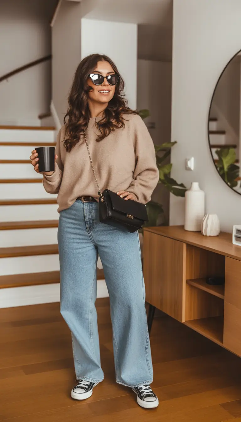 family photos Coffee Runs & Wide-Leg Jeans