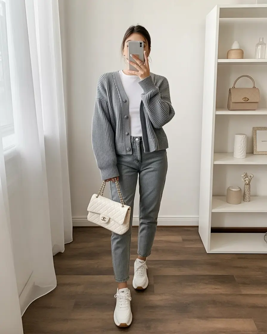 mom outfits for fall 2025 Shades of Grey Done Right