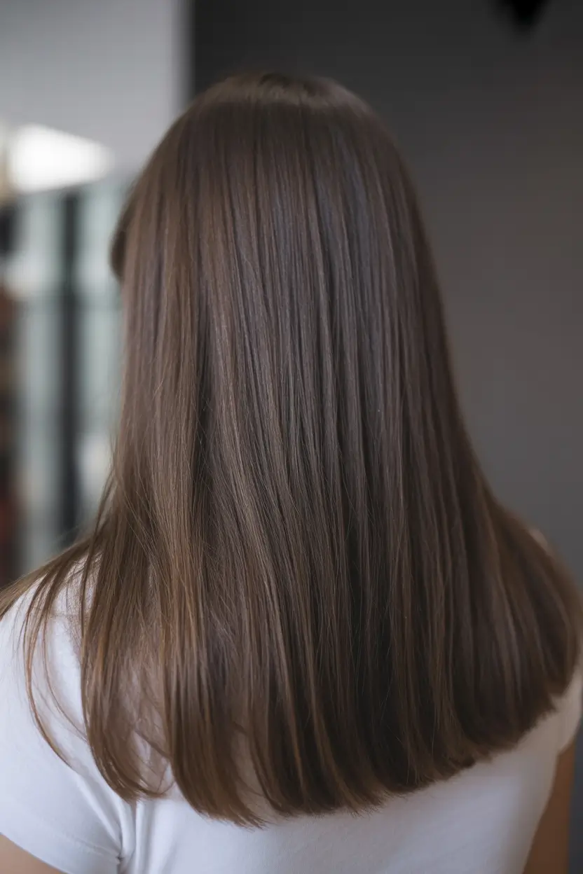 fall brunette hair color dark Glass-Straight Dark Ash Brunette