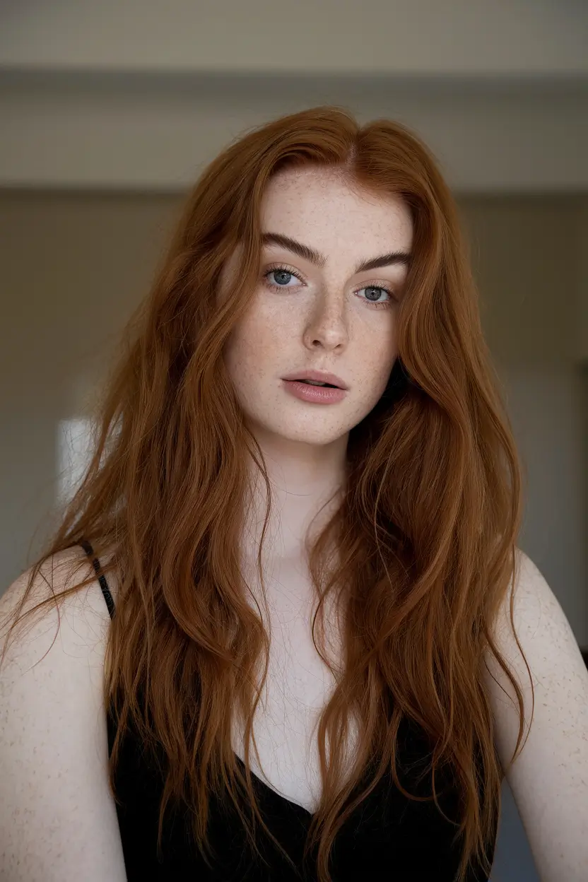 haircuts Long Natural Copper Waves