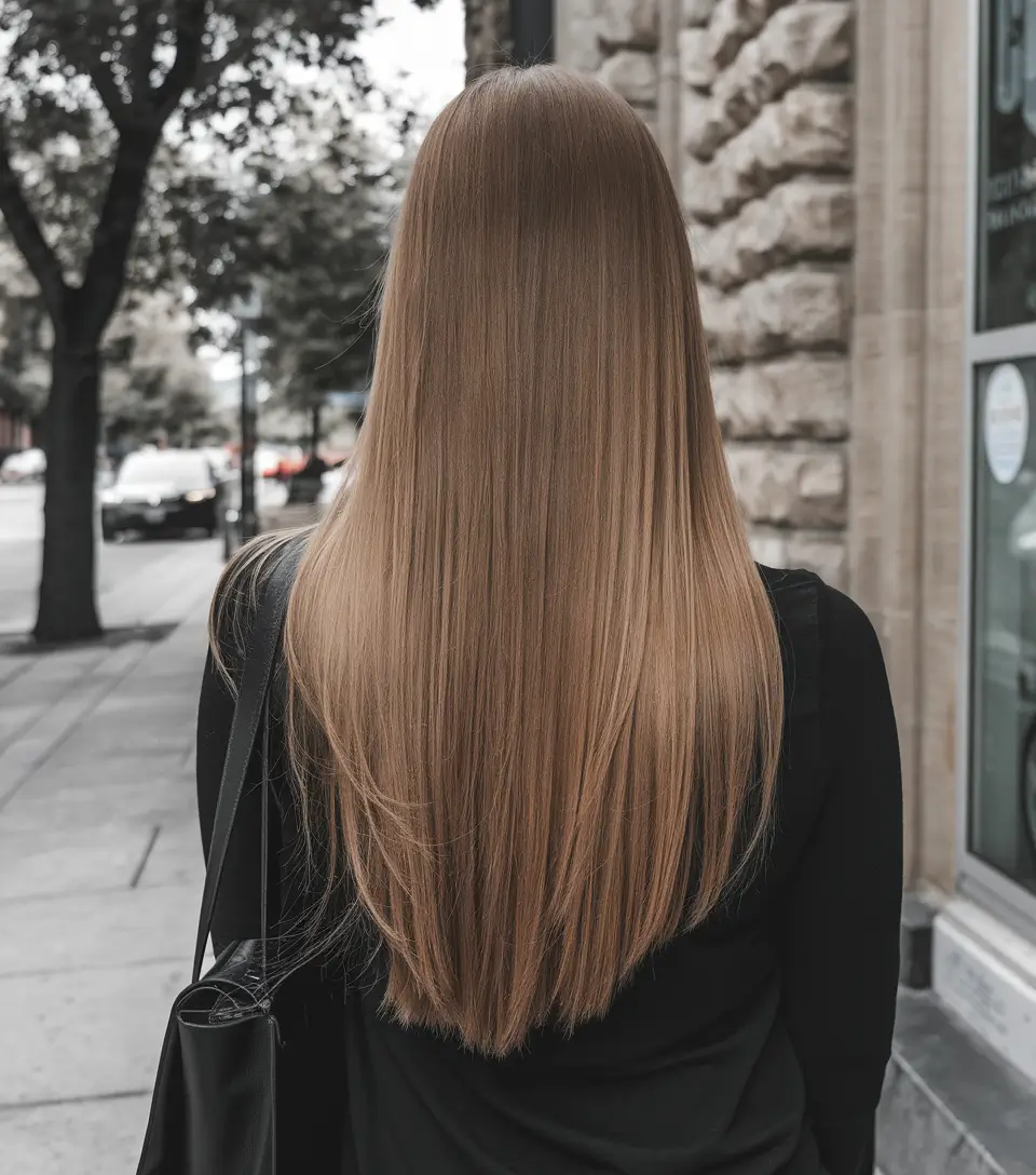 haircuts Sleek One-Length Cut with Subtle Layers
