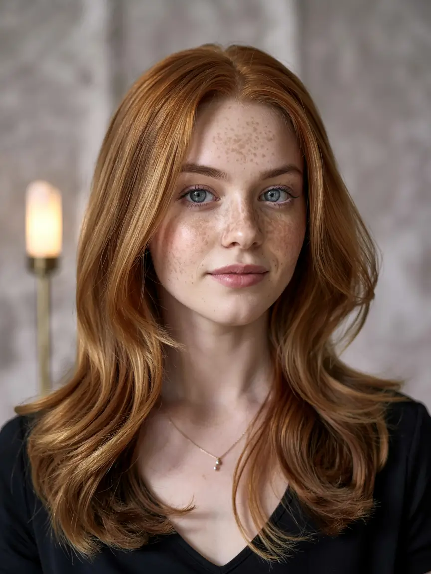 haircuts Copper Glow with Gentle Face Layers