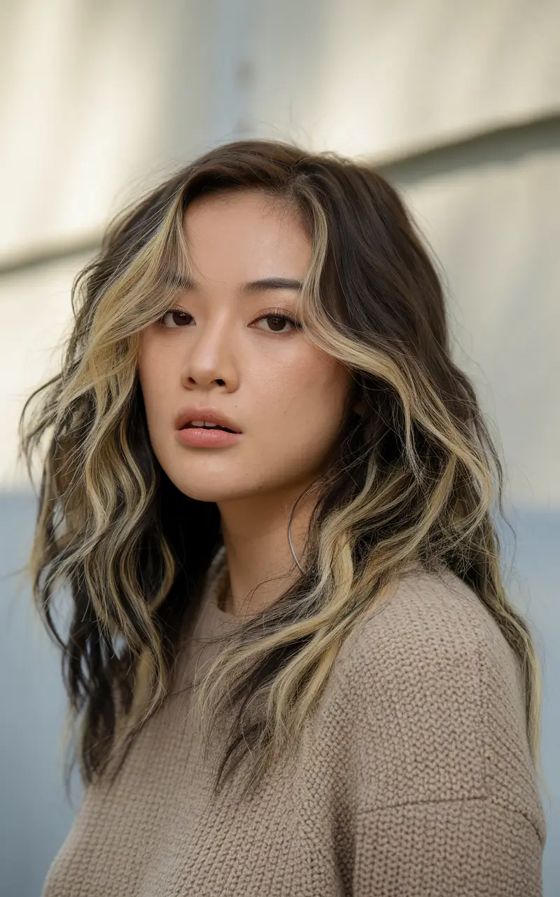 fall haircuts ideas 2025 High-Contrast Money Piece Highlights