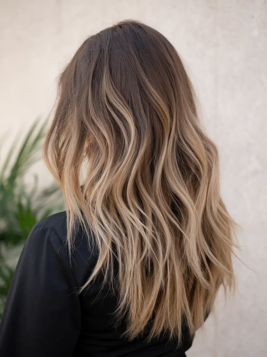 fall haircuts Sun-Kissed Layers with Seamless Balayage