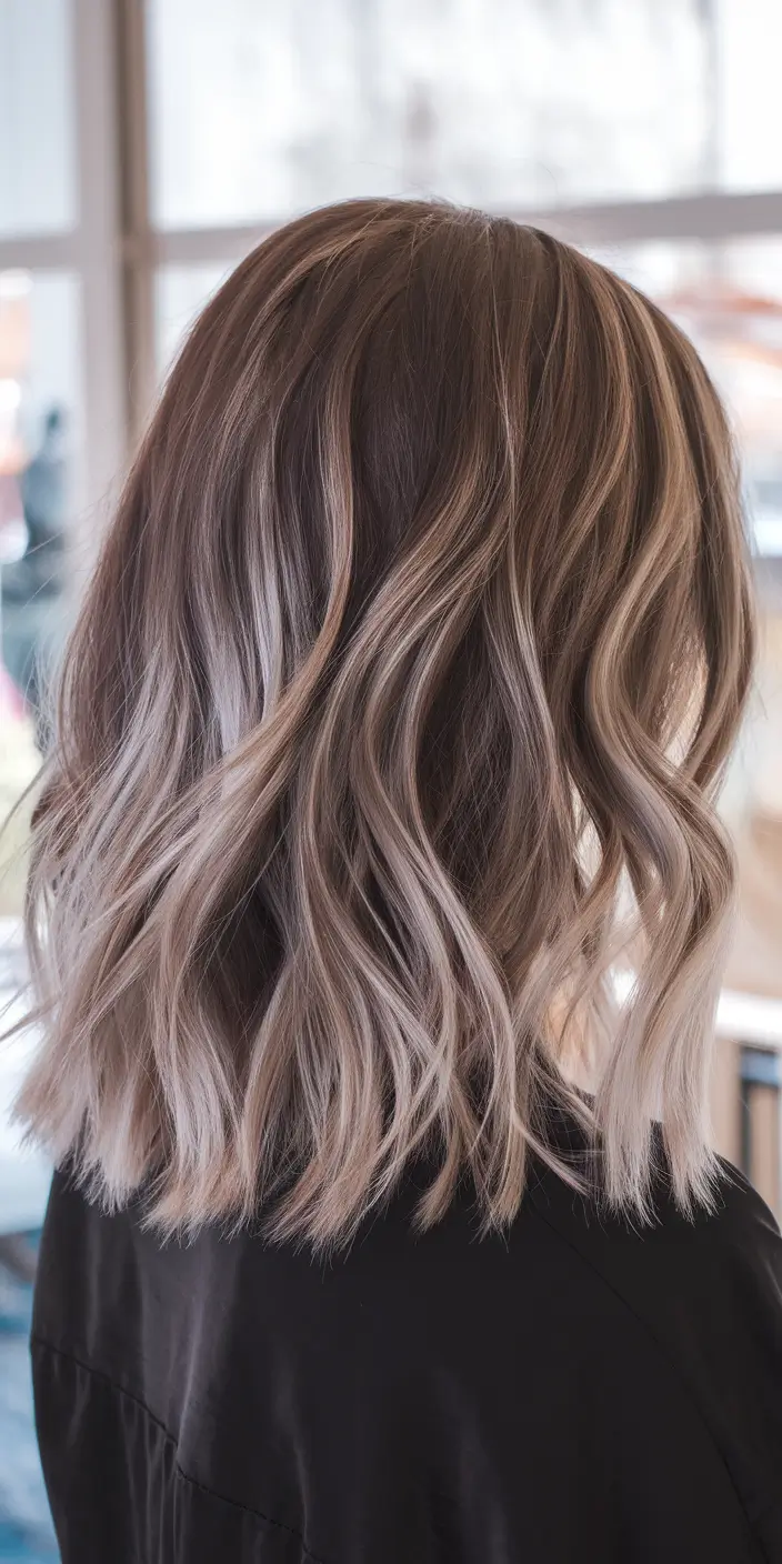 fall haircuts Rooted Ash Blonde Waves