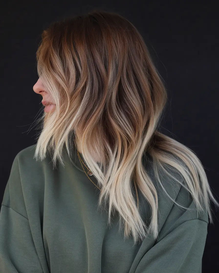 fall haircuts Long Blonde Ombre with Feathered Ends