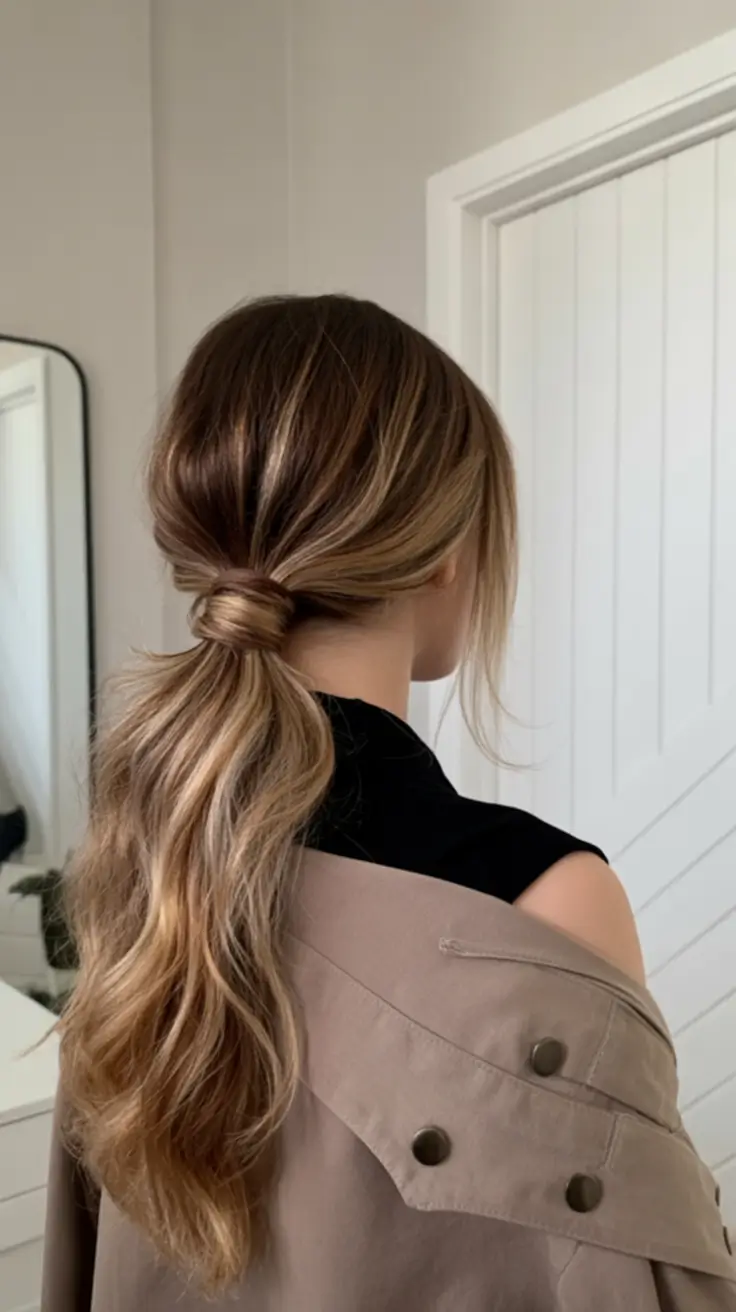 fall hairstyle for long hair Low Ponytail with Wrapped Base