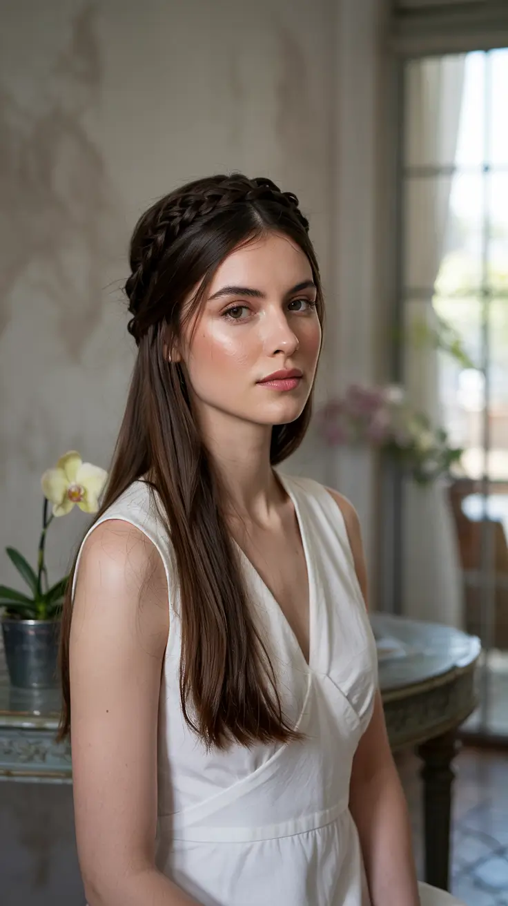 fall hairstyle for long hair Double French Braid Halo
