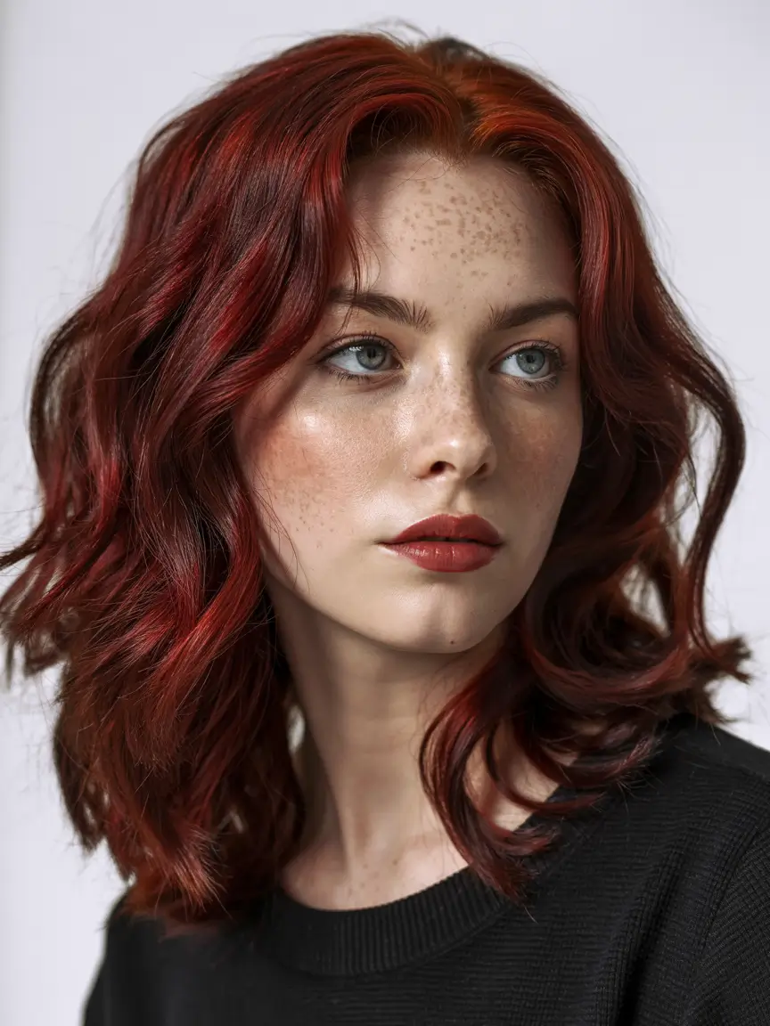 fall hairstyles Glossy Copper Waves