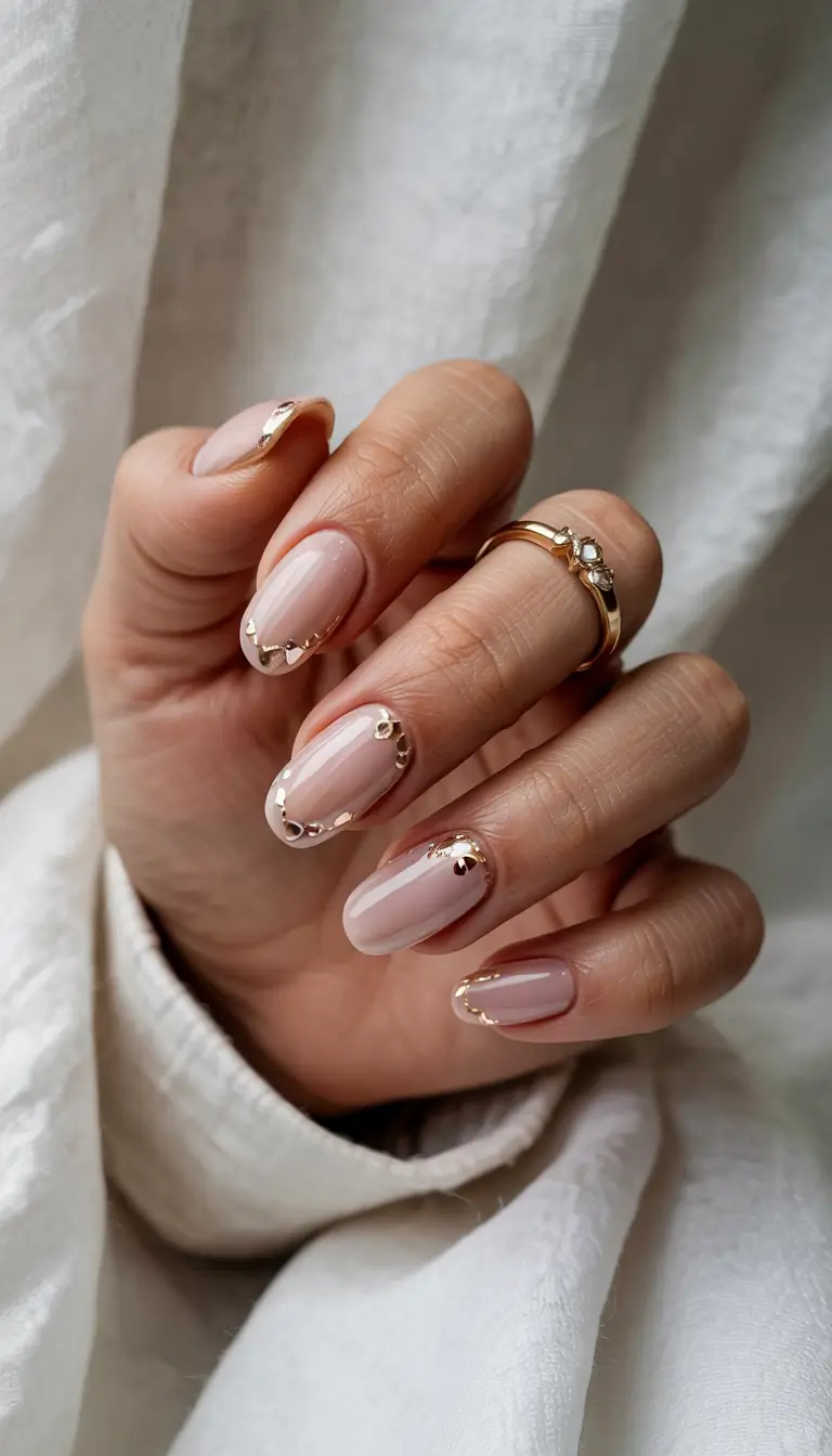 september-nails-designs-2025-golden-stud-accents