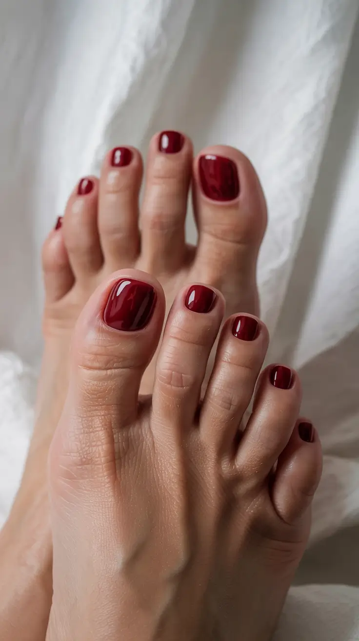 september toe nails color Winter-White Glow