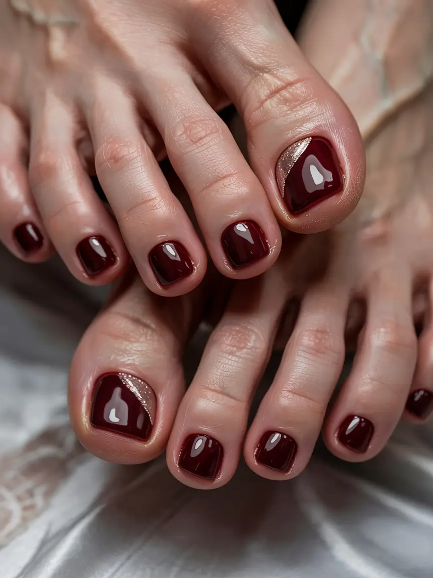 september toe nails color Soft French Minimalism