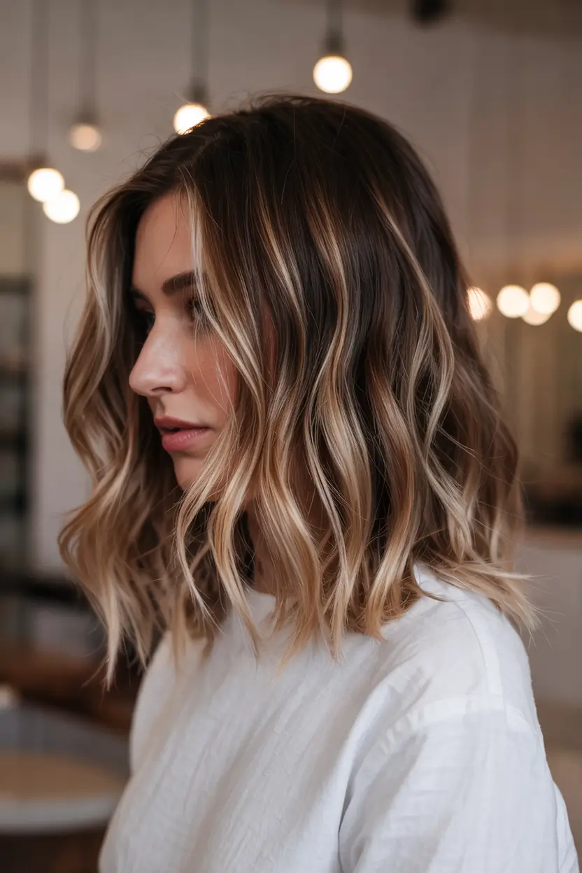 Hair Color Trends for September 2025 Soft Blonde Lob with Lived-In Roots