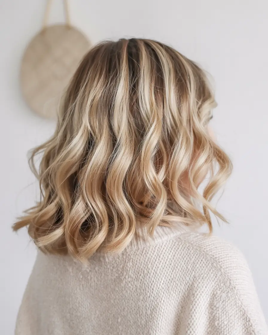 Hair Color Trends for September 2025 Buttery Blonde Waves with Dimensional Highlights