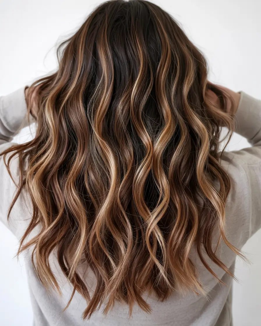 september hair color ideas Dimensional Brunette Waves