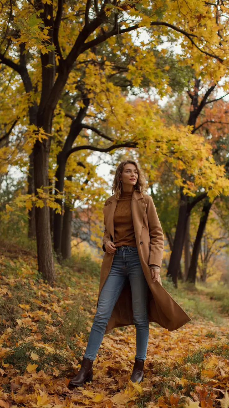 fall outfits ideas women+Camel Coat + Autumn Palette = Golden Hour Goddess