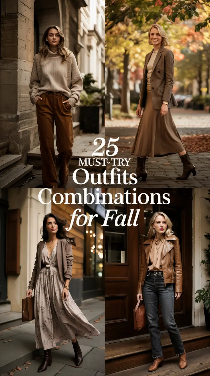Must-Try Outfits Combinations for Fall 2025: 50 Trendy Looks to Dress to Impress This Season