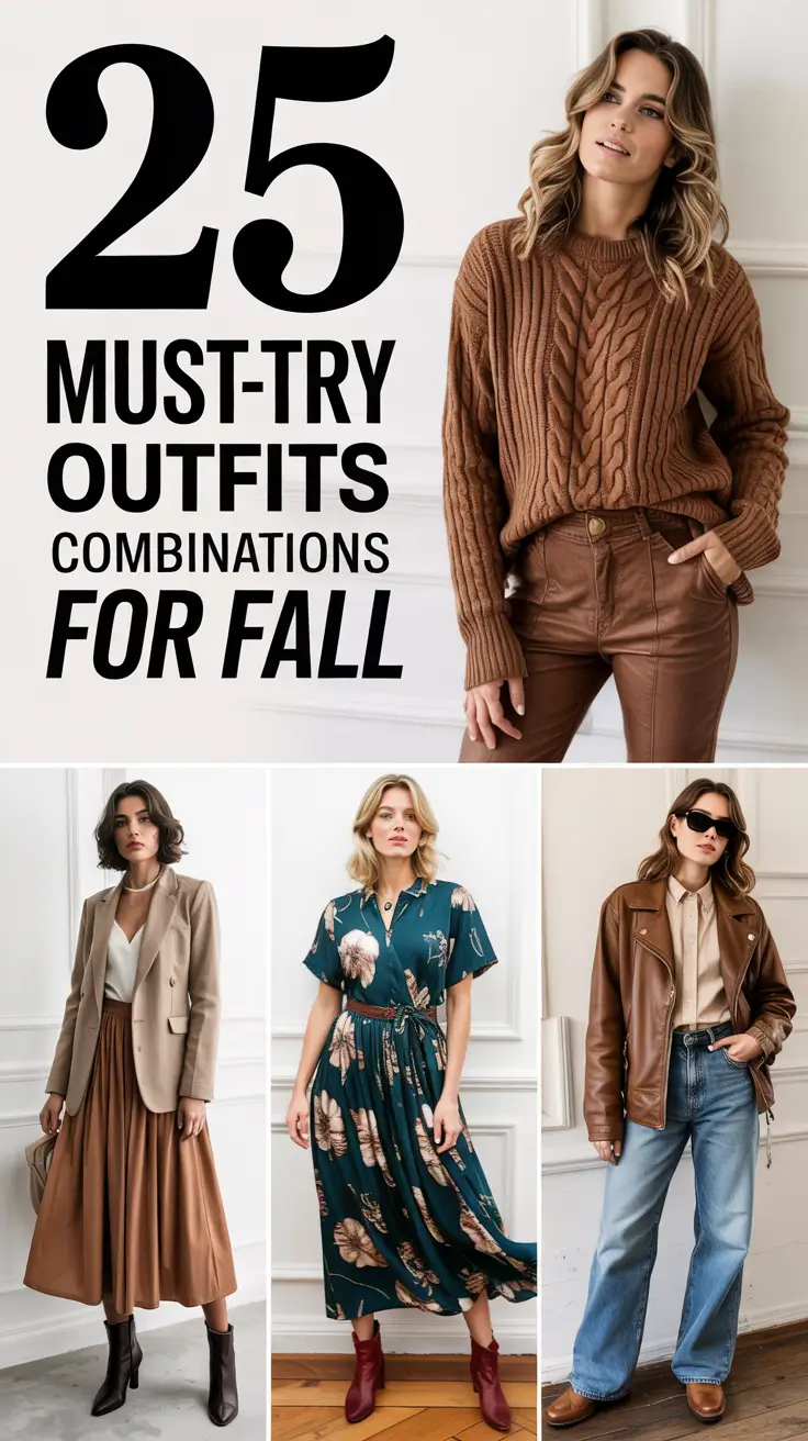 Must-Try Outfits Combinations for Fall 2025: 50 Trendy Looks to Dress to Impress This Season
