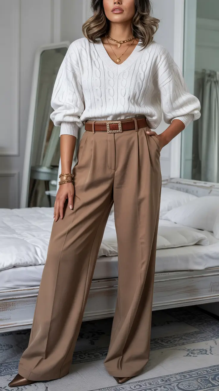 fall fashion trends 2025 women over 40 Wide-Leg Chic with a Structured Twist