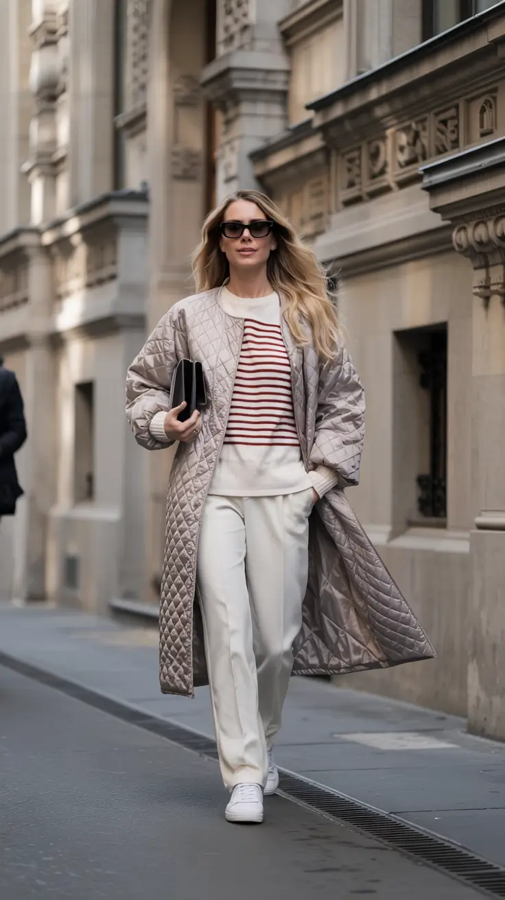 fall fashion trends Cozy Luxe in Quilted Metallics