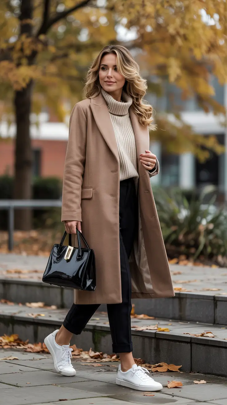 fall fashion trends Tailored Neutrals with a Sporty Twist