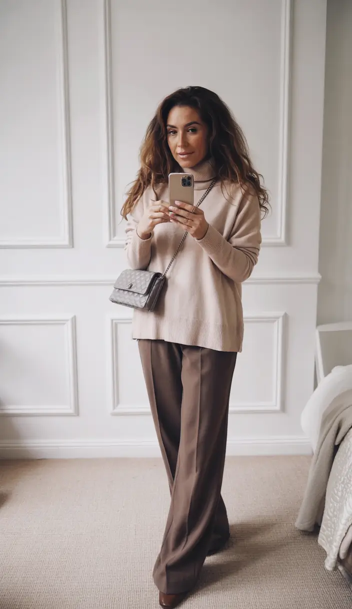 fall fashion trends women casual Minimalist Luxe in Monochrome
