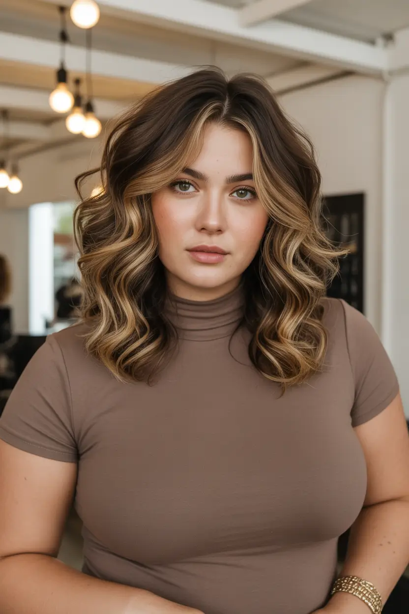 fall haircuts 2025 long layers Bold Hollywood Waves with Face-Framing Highlights